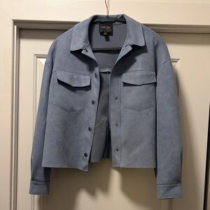 Truth by Republic Dusty blue faux leather jacket size small